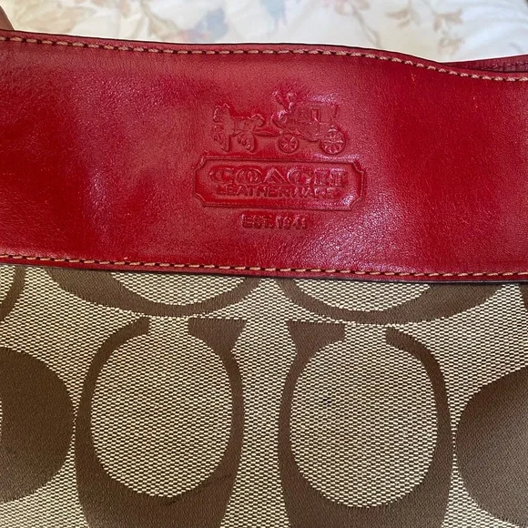 Red Coach Zoe Hobo Bag - Picture 4 of 8